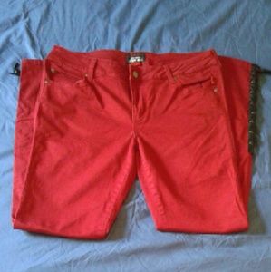 Joan Jett x Tripp Red Skinny Jeans w/ Lace-up