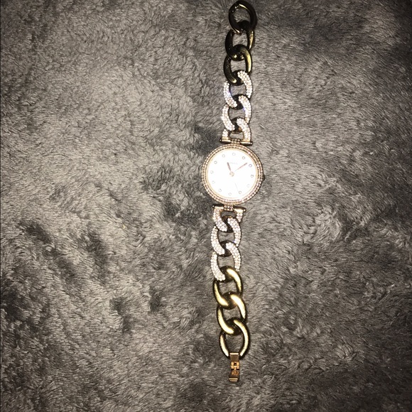fossil swarovski crystal rose gold watch