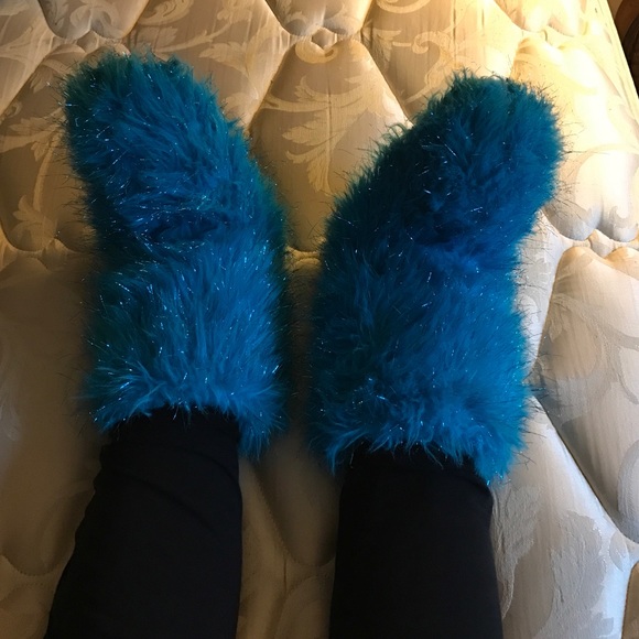 Blue Furry Justice Slippers