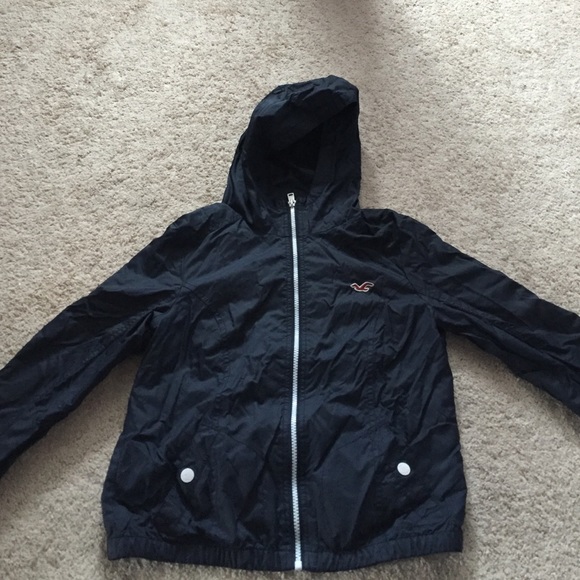 Blue Hollister rain coat