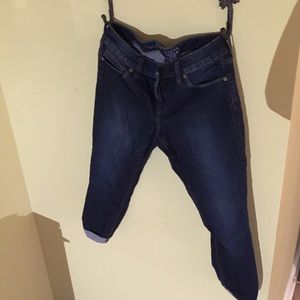 Capri pants. Petite dark wash