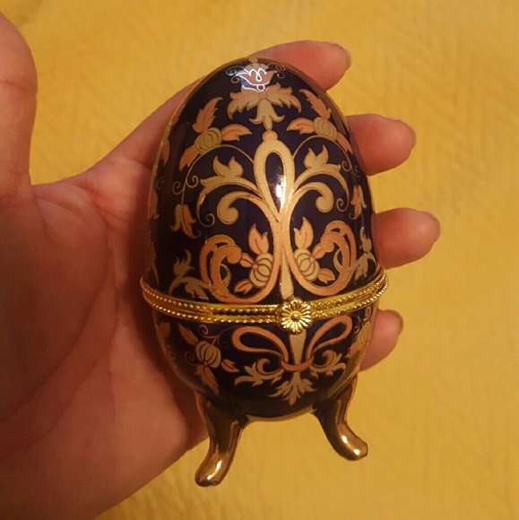 Blue Porcelain Keepsake Egg