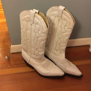 Vintage white cowboy boots