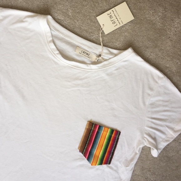 Mexican pocket tee. Ivory. Size small. Brand new!! - Picture 2 of 4