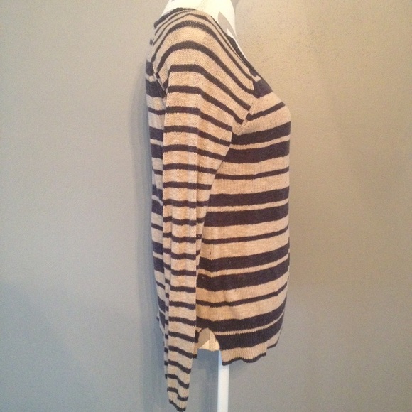 Lucky Brand beige and navy striped sweater - Picture 4 of 4