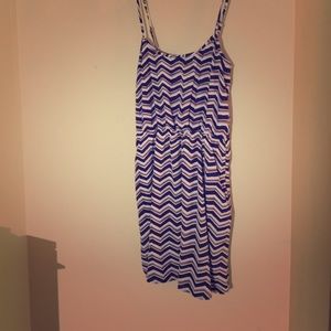 Blue and gray zigzag patterned dress