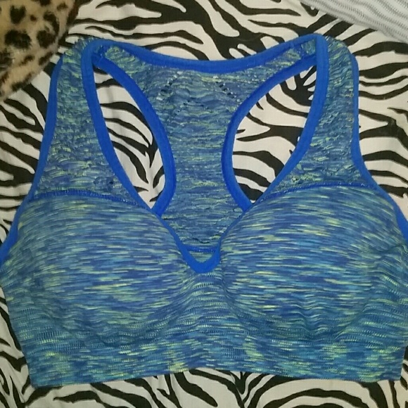 Victorias Secret Blue and Green Padded Sports Bra