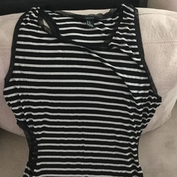 MIDI stripped dress with cutouts