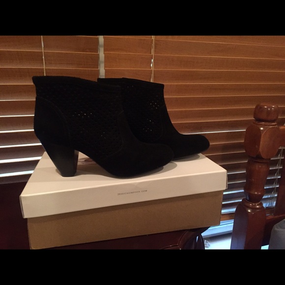 Black Suede Booties size 8.