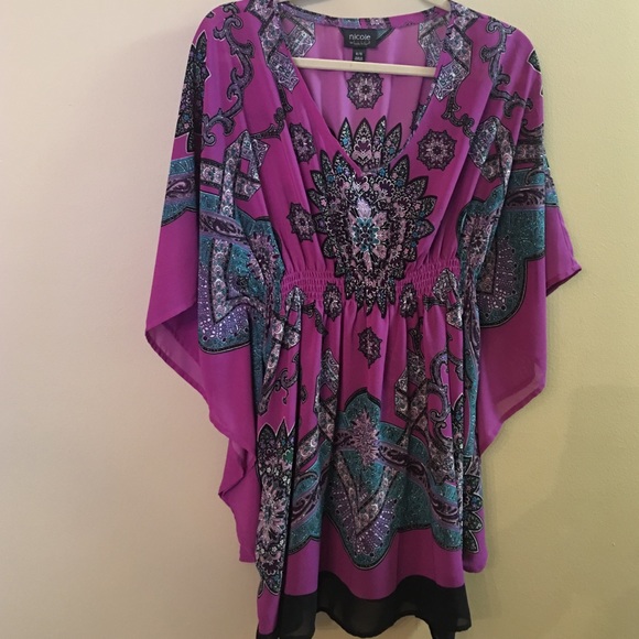 Sheer boho batwing top