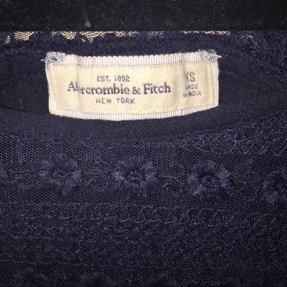 Abercrombie & fitch Navy Top With Lace Detail - Picture 2 of 3