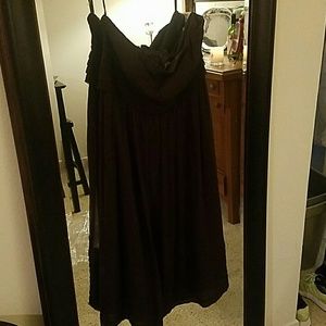 Brown strapless J. Crew dress