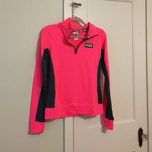 Small hot pink PINK quarter zip pullover