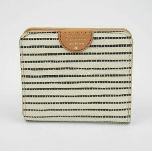 Genuine Fossil black and white striped wallet!