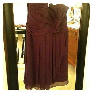 Strapless plum dress