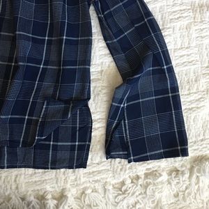 Anthropologie Tops - Cloth & Stone Plaid Blue Off-the-shoulder Top Anthropologie Tops - Cloth & Stone Plaid Blue Off-the-shoulder Top