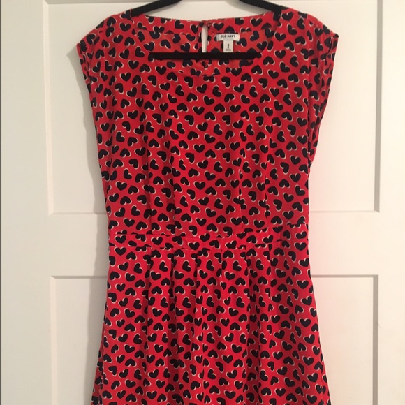 Red heart cap sleeve dress