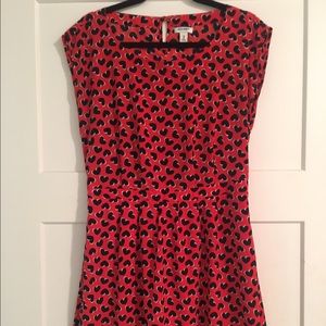 Red heart cap sleeve dress