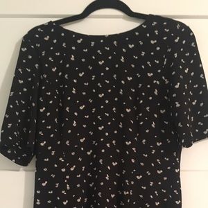 Black floral print dress