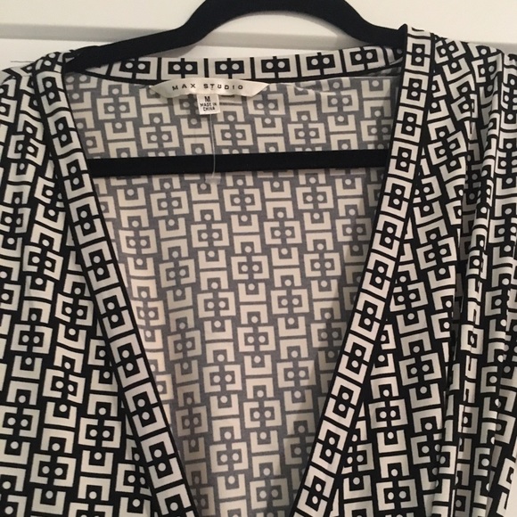 Black and white wrap dress