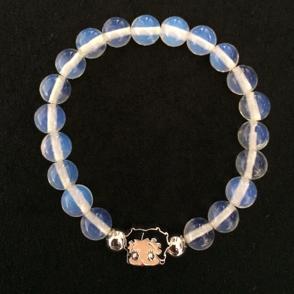 Genuine gemstone handmade Betty Boop bracelet NWT - Picture 1 of 8