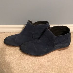 100% Suede Free People Blue Booties