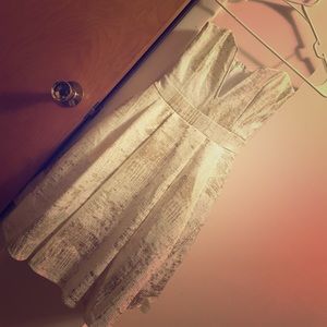 Gold and white Cocktail dress strapless