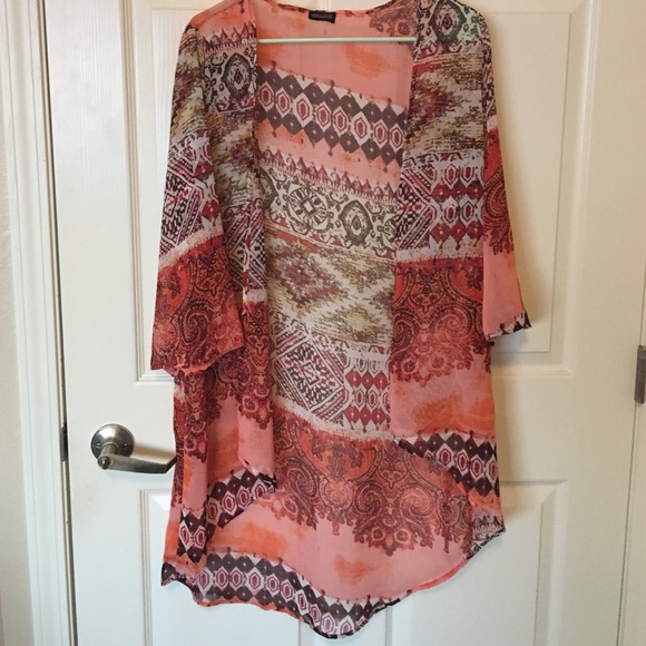 Pink printed Kimono