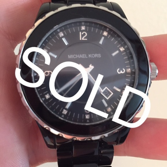 Michael Kors Accessories - MICHAEL KORS QUARTS BLACK WATCH WITH SILVER DIAL