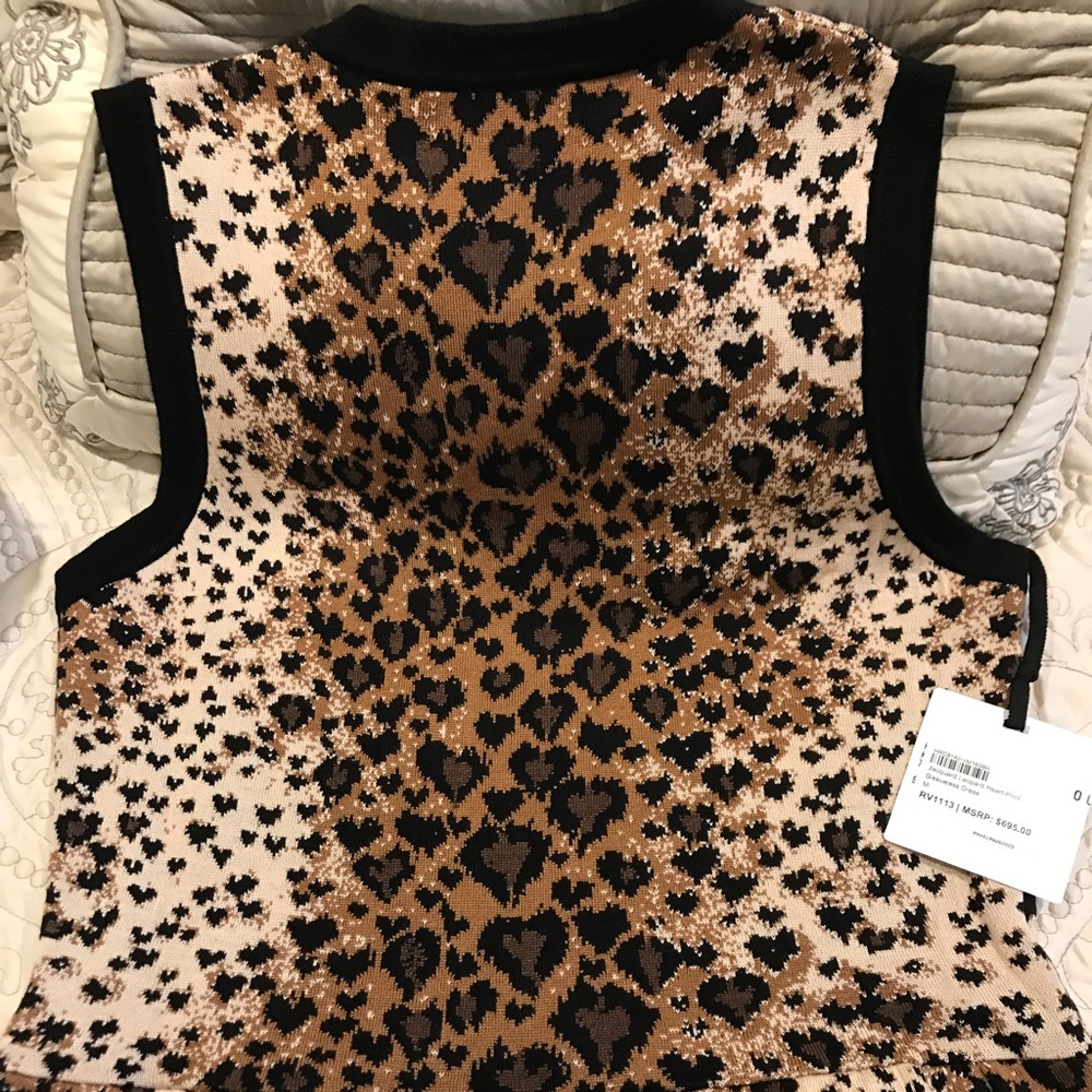 NWT RED Valentino Heart-Leopard-Print Dress - Picture 7 of 7