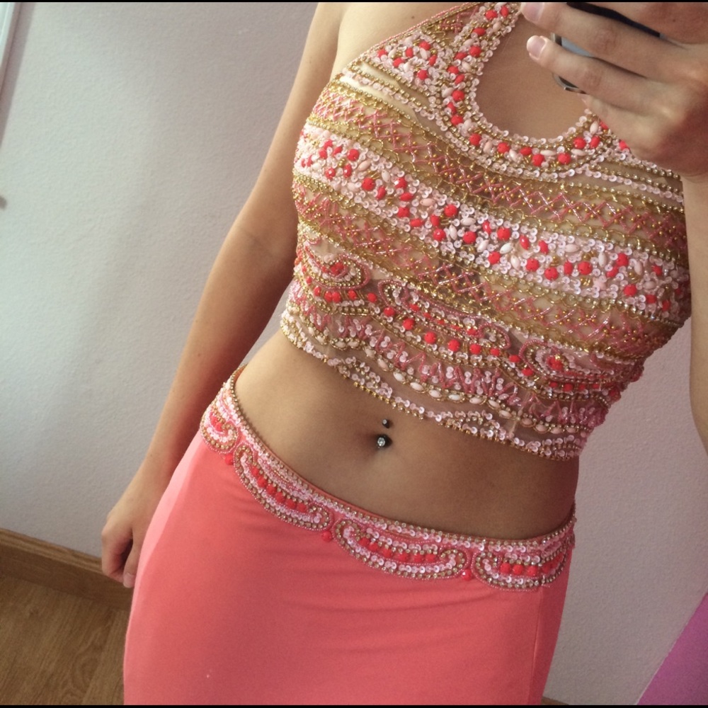 2 piece prom dress