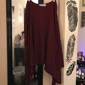 Maroon raw edge tunic from Urban Outfitters
