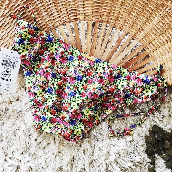 NWT Multi Floral Side Tie Bikini Bottom g662 - Picture 3 of 4