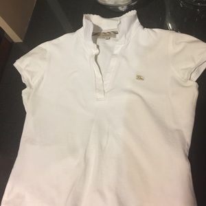 White Burberry polo shirt