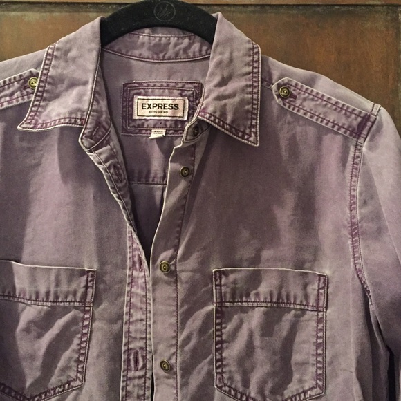 Express Purple Button Down - Xs - image 1