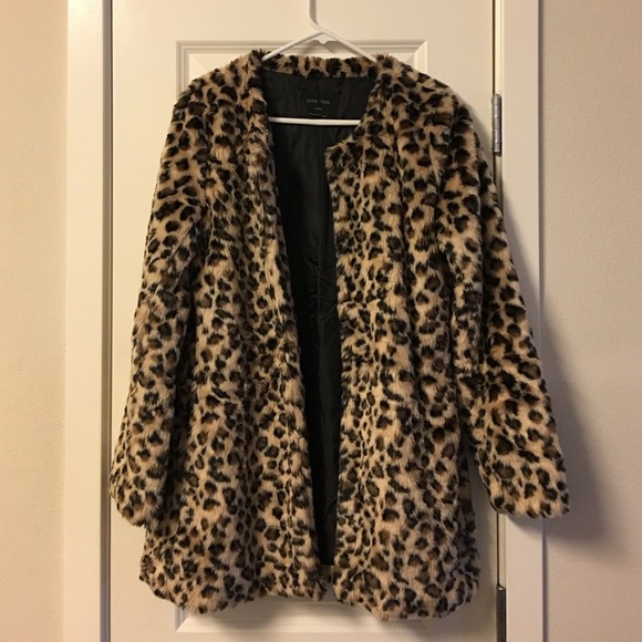 Faux Leopard Fur Coat