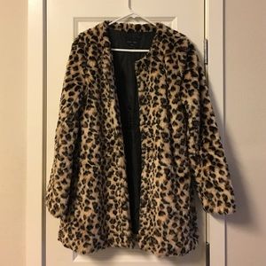Faux Leopard Fur Coat
