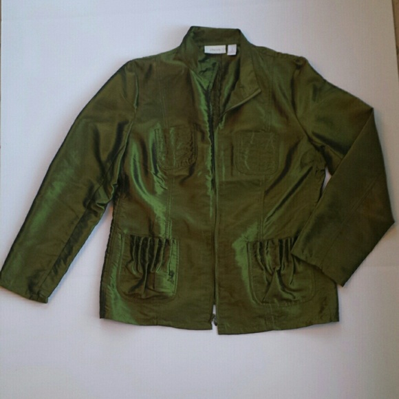 CHICO'S Silky Chartreuse Jacket - Last Chance! - Picture 3 of 4