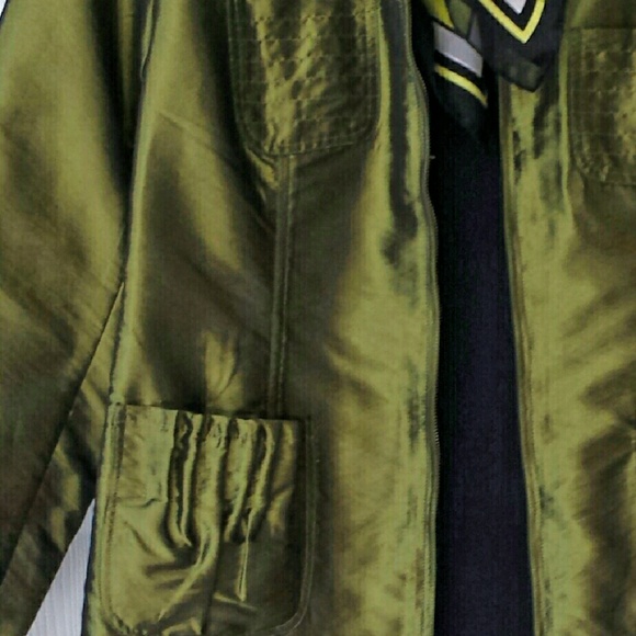 CHICO'S Silky Chartreuse Jacket - Last Chance! - Picture 2 of 4