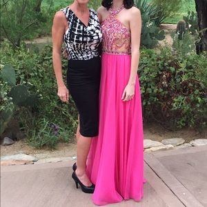 Pink Sherri Hill Floor Length Prom Dress