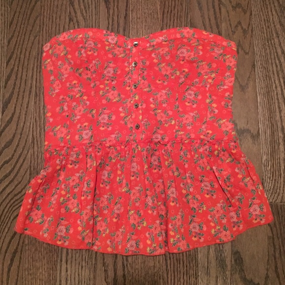 Aerie strapless peplum top - S