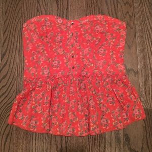 Aerie strapless peplum top - S