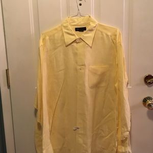Yellow Linen Brooks Brothers shirt.  Extra large