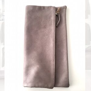 Claire Vivier grey leather fold over clutch