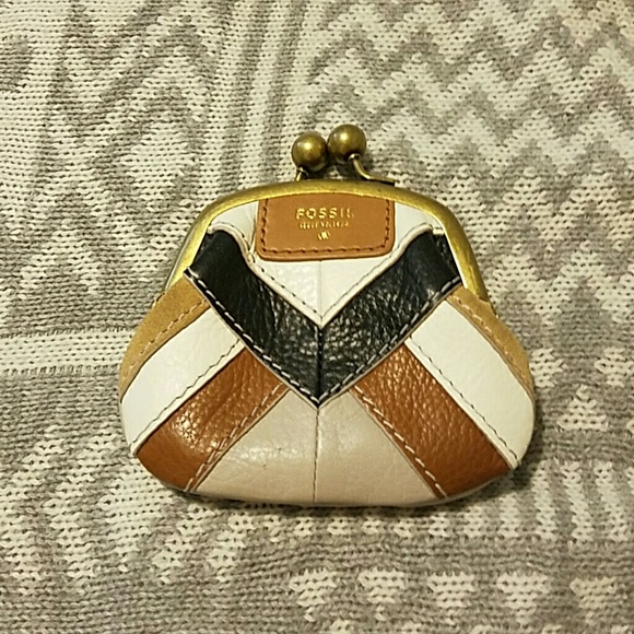 Fossil Amanda Patchwork Chevron coin purse