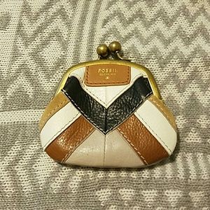 Fossil Amanda Patchwork Chevron coin purse