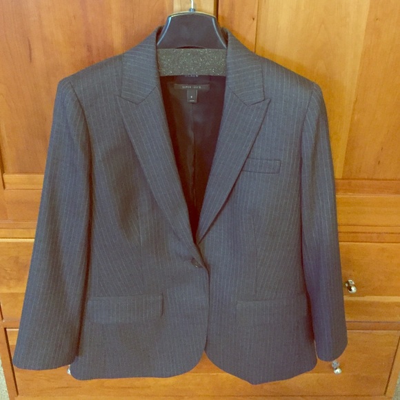 J. Crew women's suit jacket pinstriped charcoal