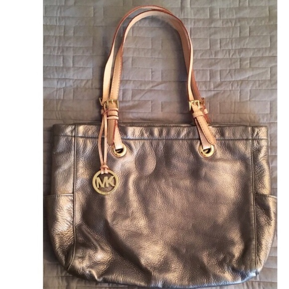 Michael Kors Metallic Gray Medium Tote