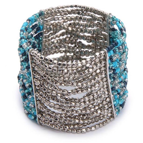 One Wink Jewelry - One Wink Beaded Stretch Cuff Bracelet NWOT