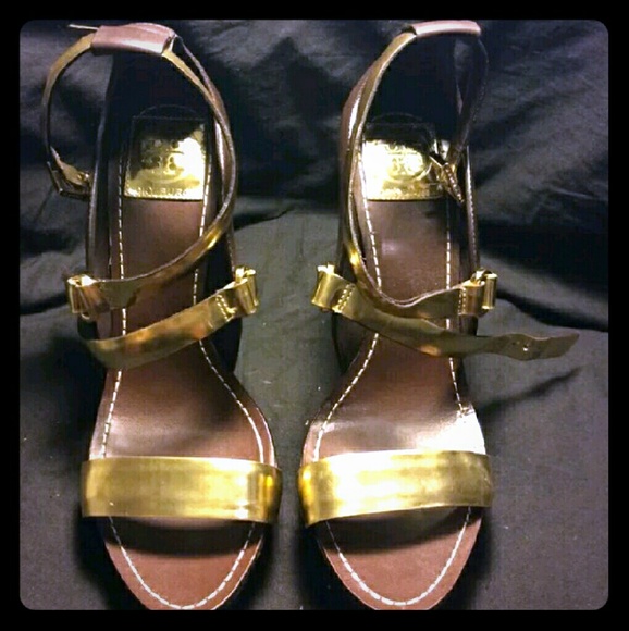 Beautiful Tory Burch Gold and Brown.